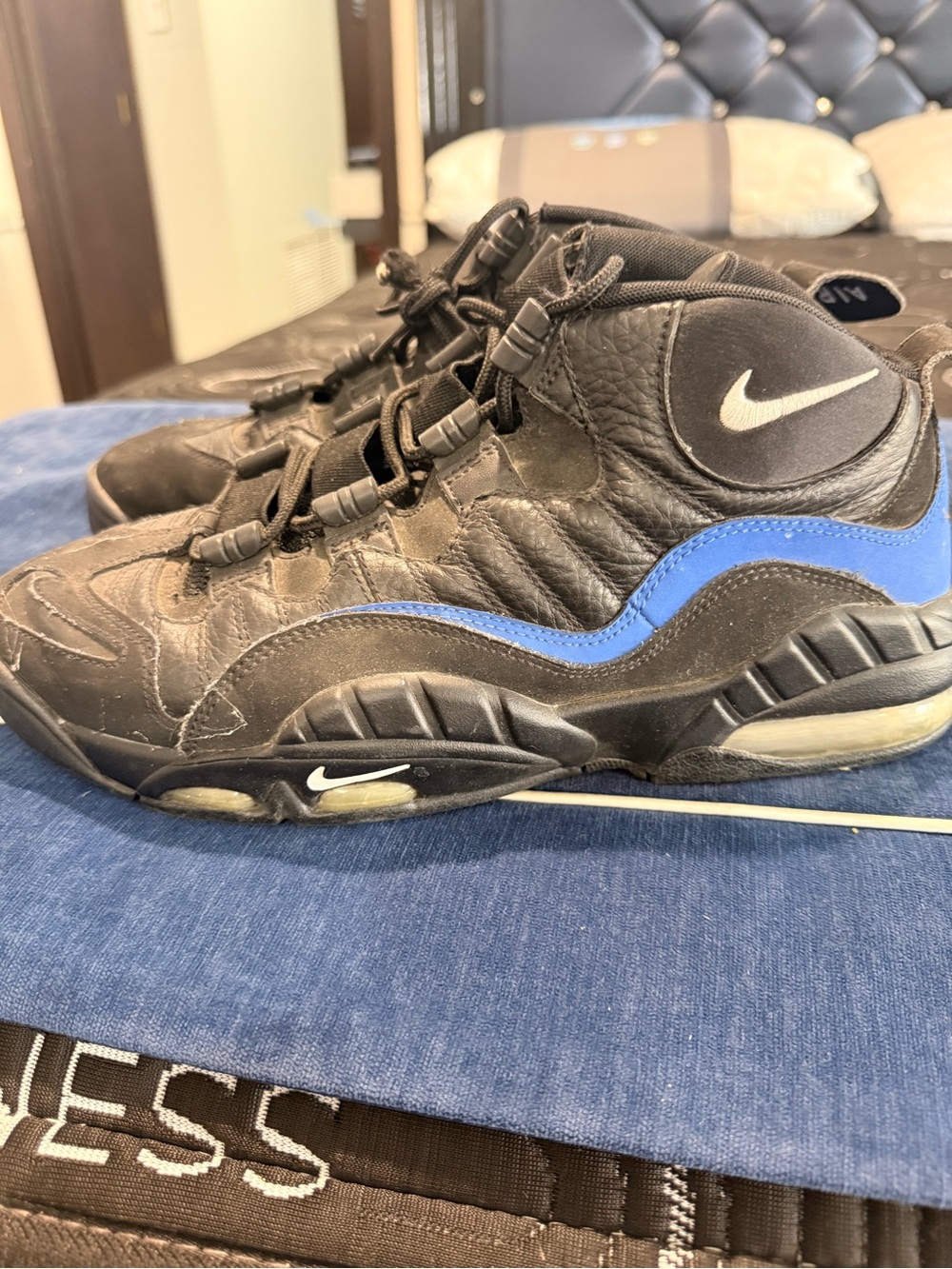 Nike Men’s Black with Blue Accent Basketball Sneakers